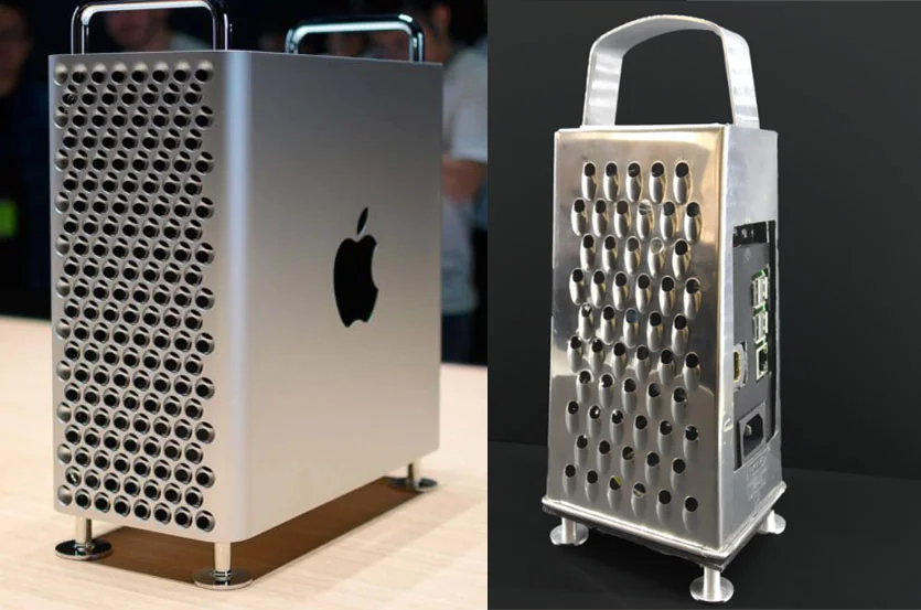 Mac Pro від Apple поряд з кухонною теркою, легендарна терка завершує еру