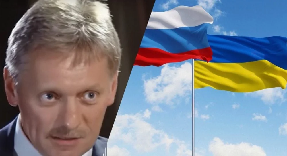 Постпред України Андрій Мельник на тлі прапорів Росії та України