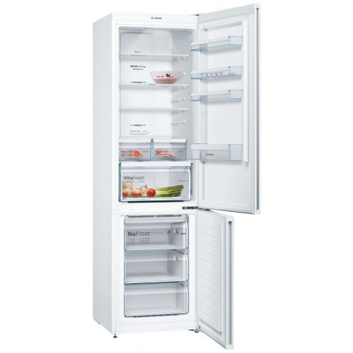 Холодильник Bosch KGN39XW326 в белом цвете с открытыми дверцами