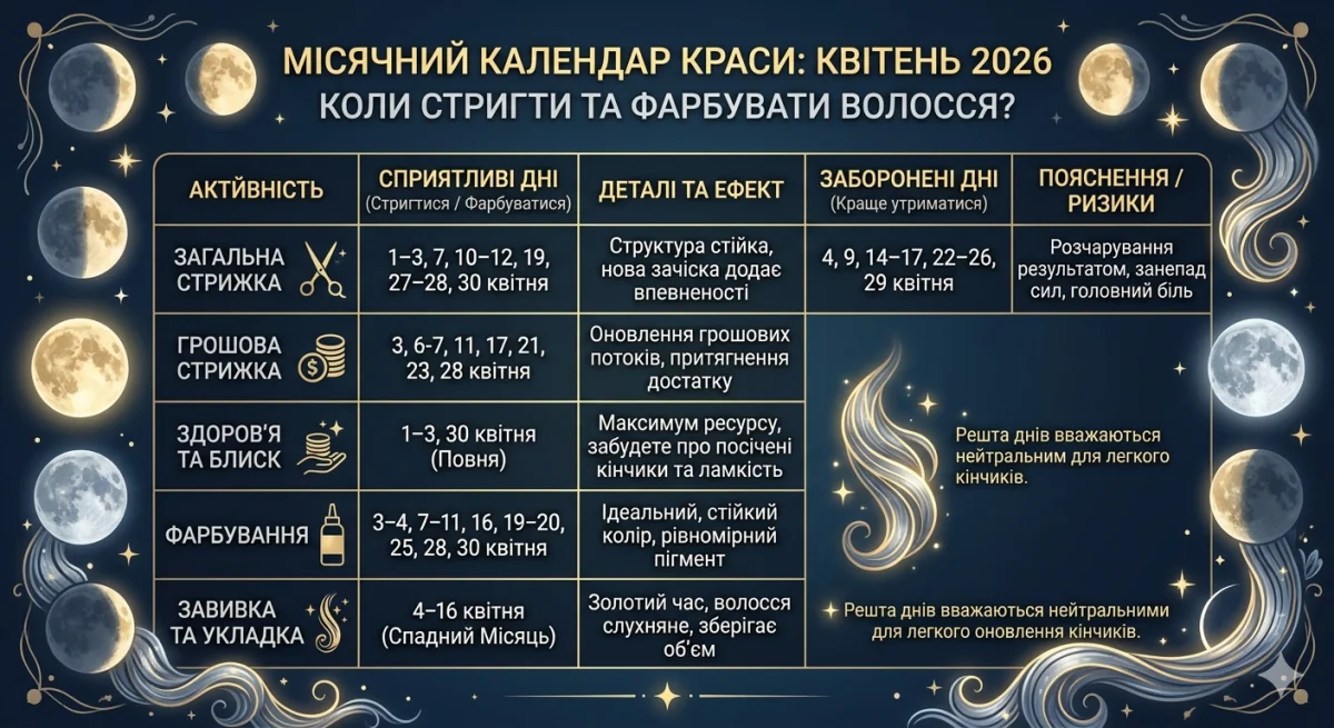 Лунный календарь на апрель 2026: благоприятные дни для работы, денег, поездок и огорода
