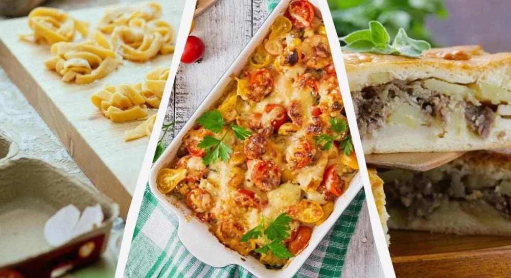 Три страви з фаршу: паста, чілі кон карне та мясний пиріг з картоплею