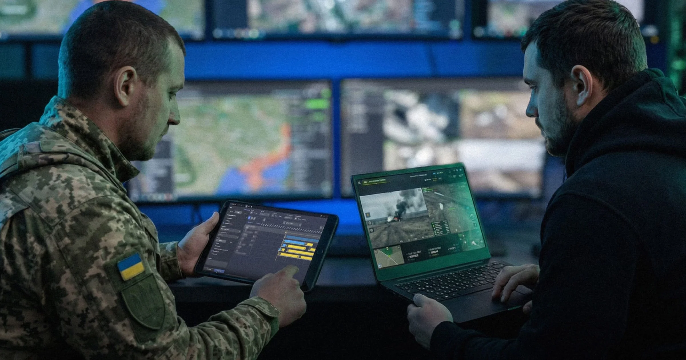 Українські військові працюють з ШІ-системами в центрі Defense AI Center A1