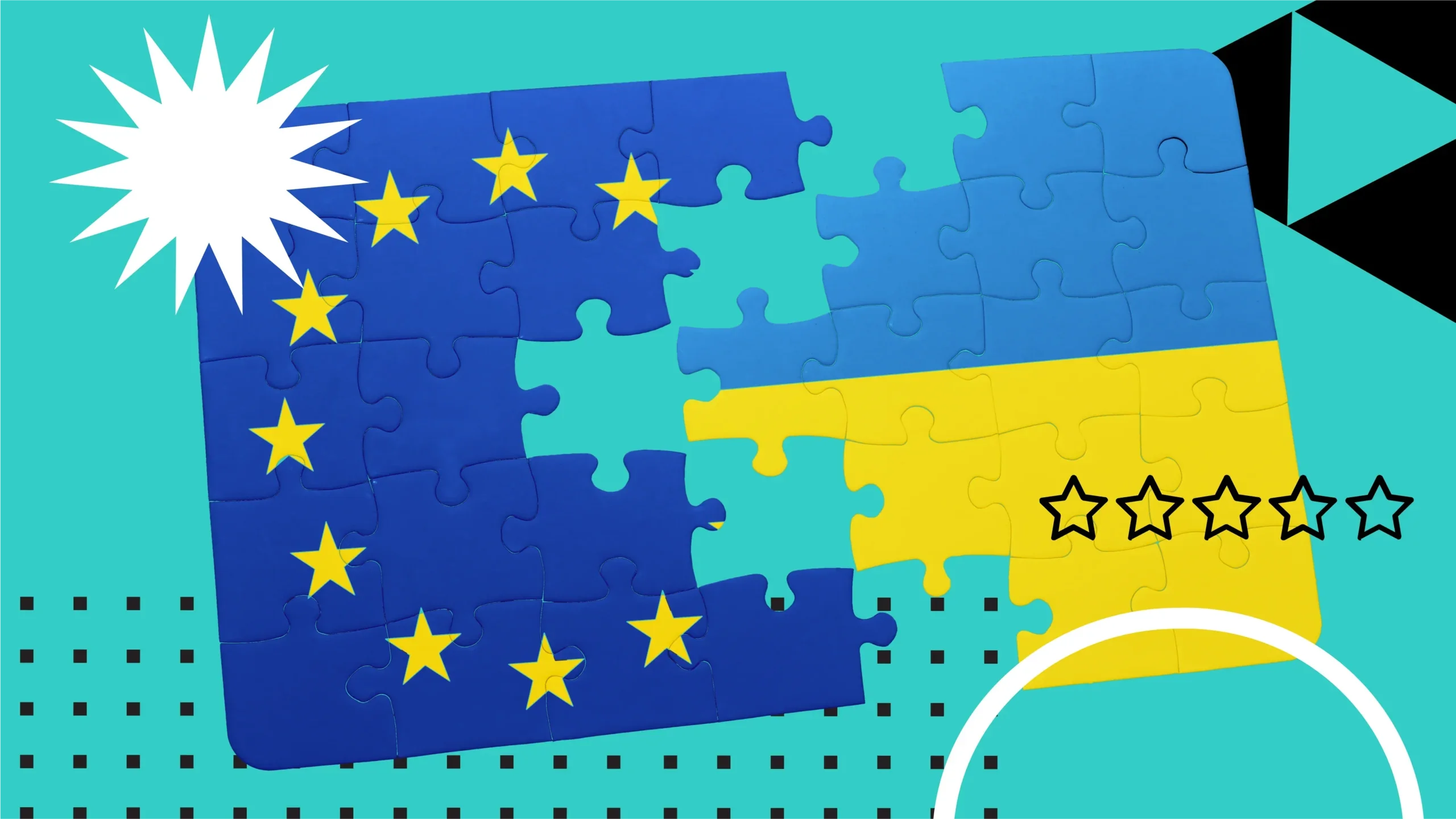 Розєднаний пазл прапорів України та ЄС символізує напругу у відносинах