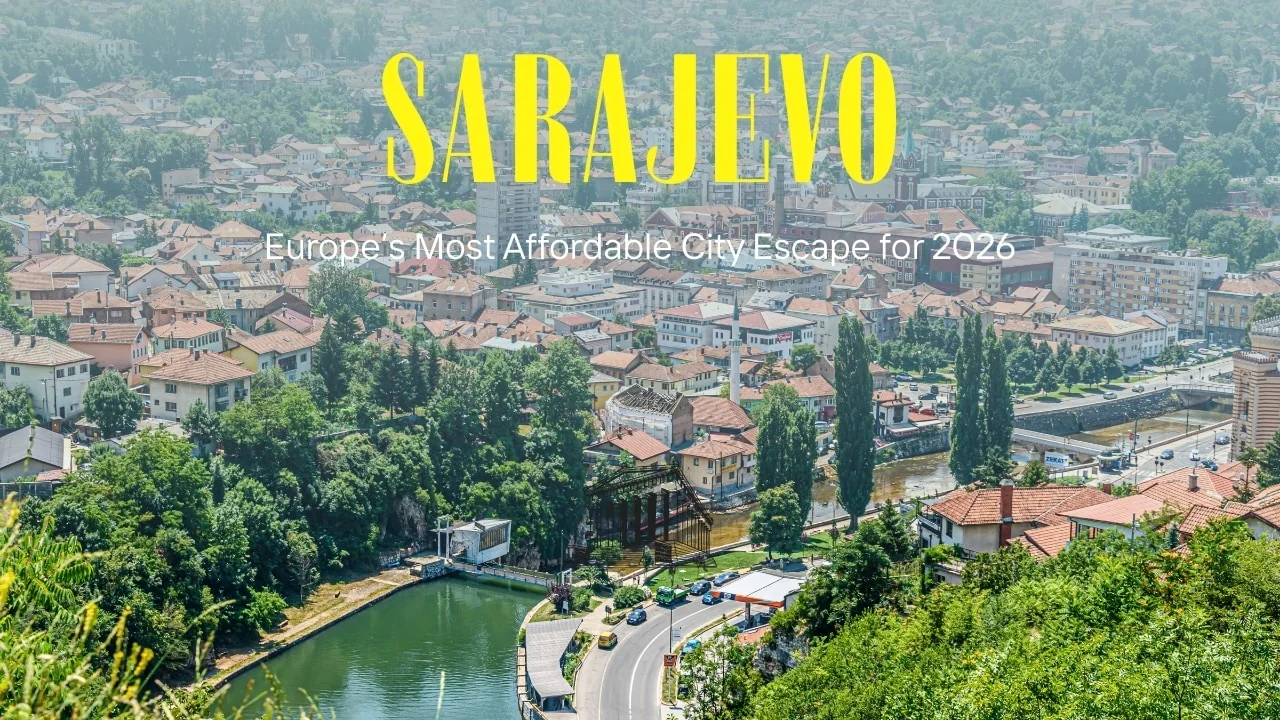 Панорама Сараєва як найдешевшого міста Європи для сіті-брейку 2026 року