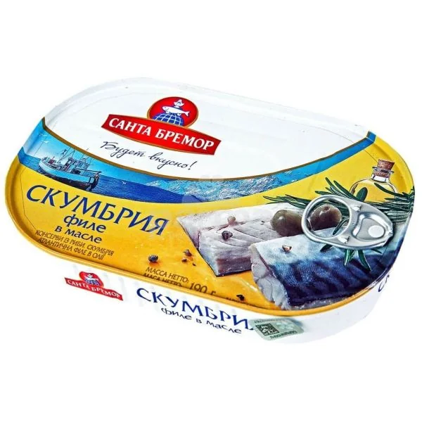 Скумбрія Санта Бремор у маслі як корисна консерва для серця та мозку