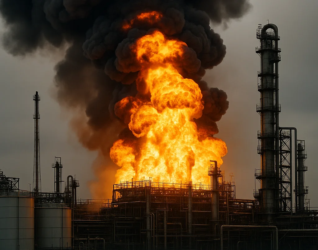 Пожежа на нафтовому цеху у Волгоградській області після удару ЗСУ