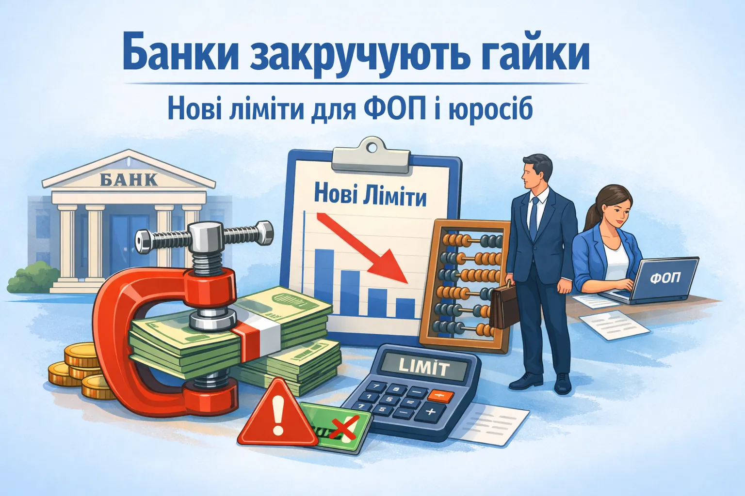 Нові ліміти на перекази для ФОПів та юросіб: банки закручують гайки