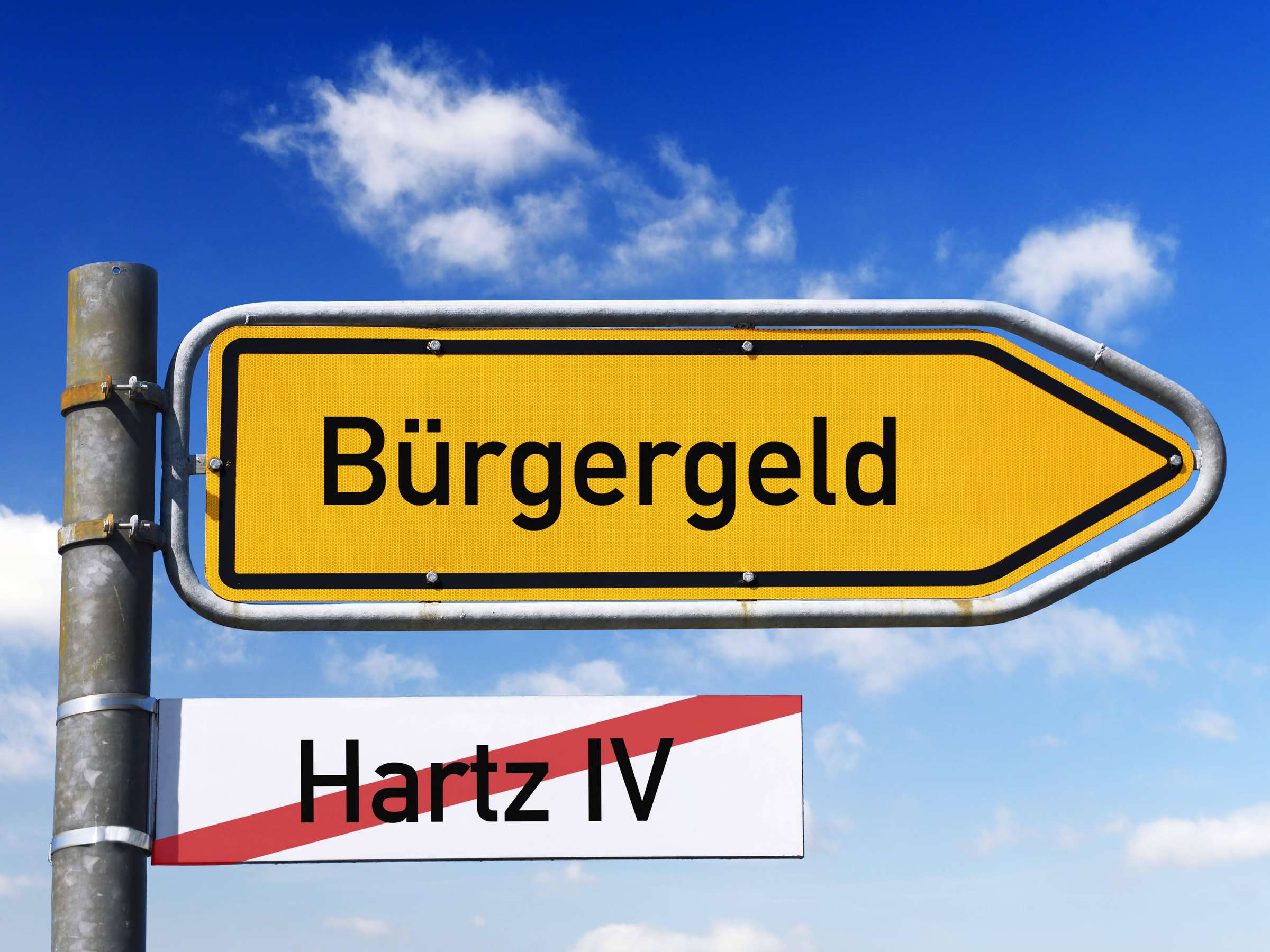 Дорожній знак Bürgergeld замість Hartz IV у Німеччині
