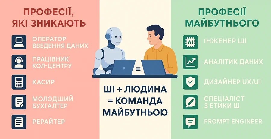 ИИ не заберет работу у украинцев: ответ Минэкономики ИИ и человек как команда будущего на фоне исчезающих и новых профессий