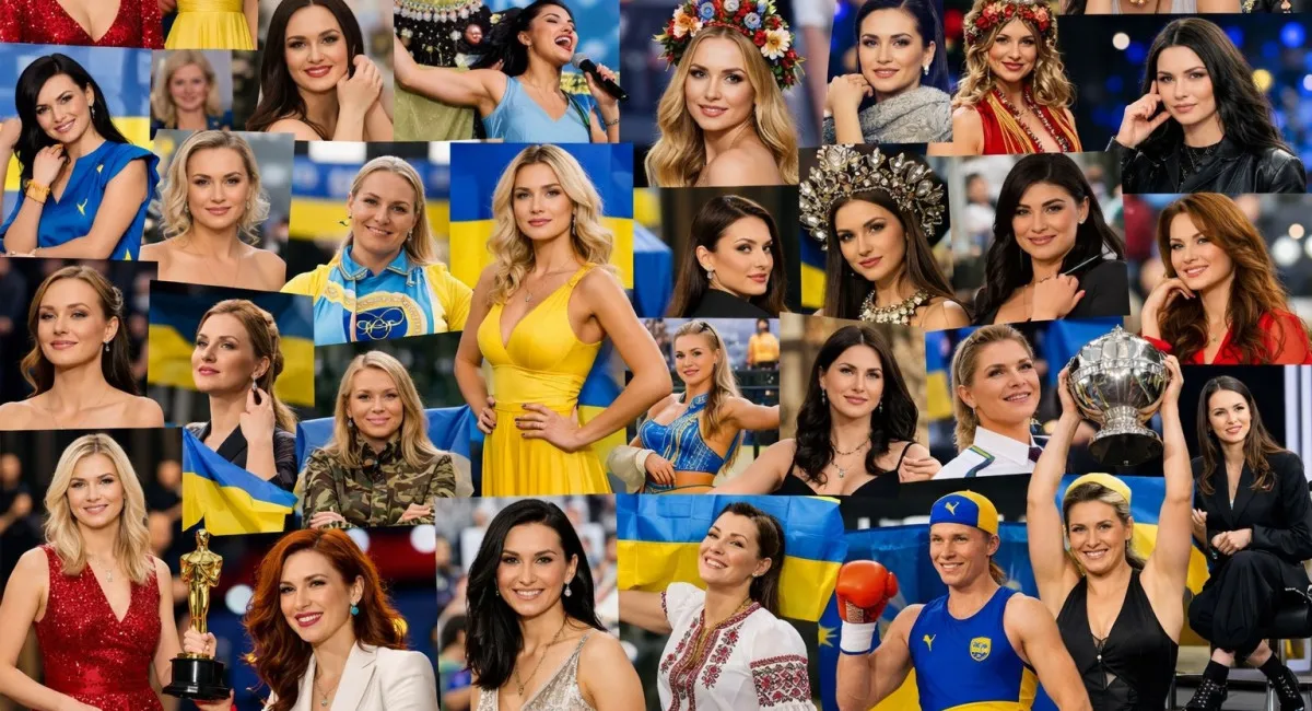 Українські переможниці Міс Всесвіт у колажі з прапорами та коронами