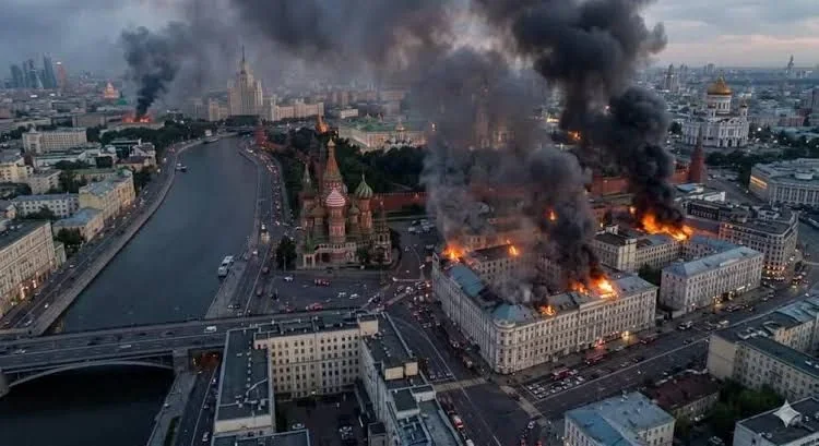 Пожежі в центрі Москви після удару біля Кремля та Василівського собору
