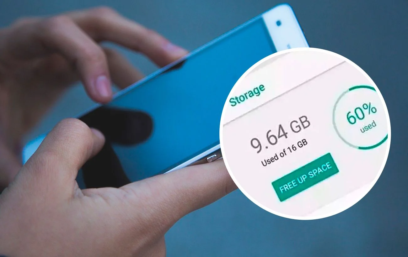 Індикатор памяті Samsung Galaxy з кнопкою Free Up Space