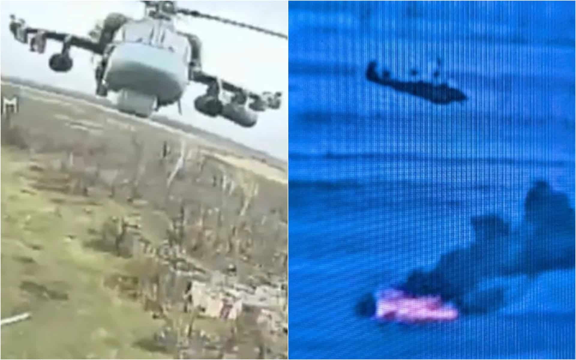Збитий російський Ка-52 під час полювання на дрони