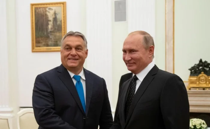 Віктор Орбан і Володимир Путін на офіційній зустрічі