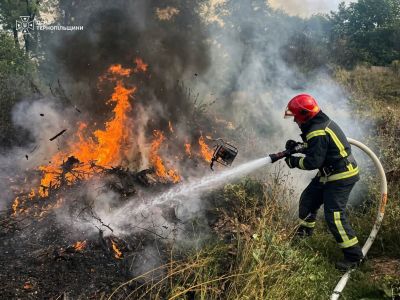 У Кременці горіло стихійне сміттєзвалище площею 0,4 га